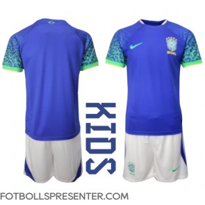 Brasilien Bortatröja Barn VM 2022 Kortärmad (+ korta byxor)